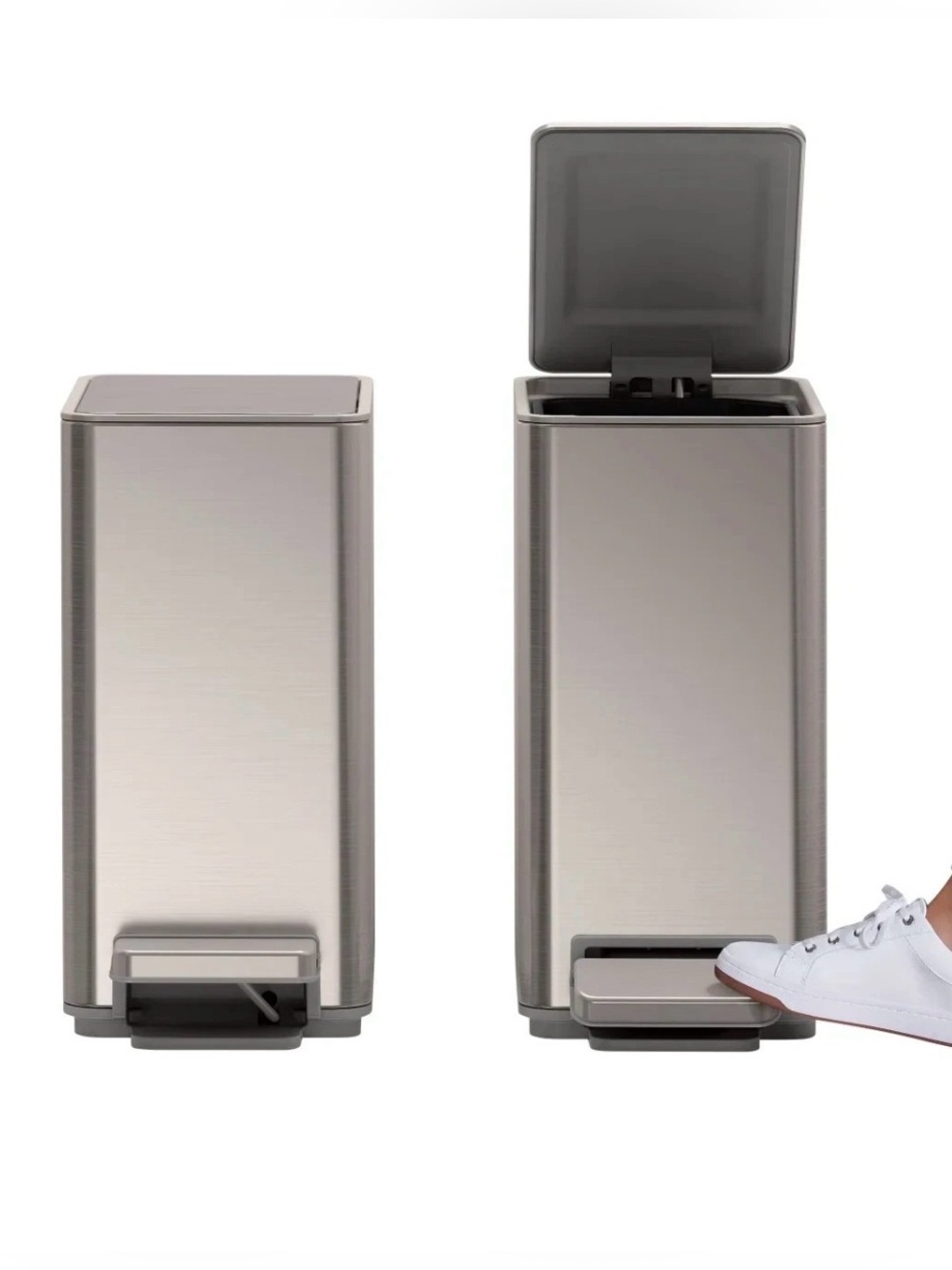 Kohler 6L Stainless Steel Step Trash Bin Soft-Close Lid, Durable Pack Of 2 Cans